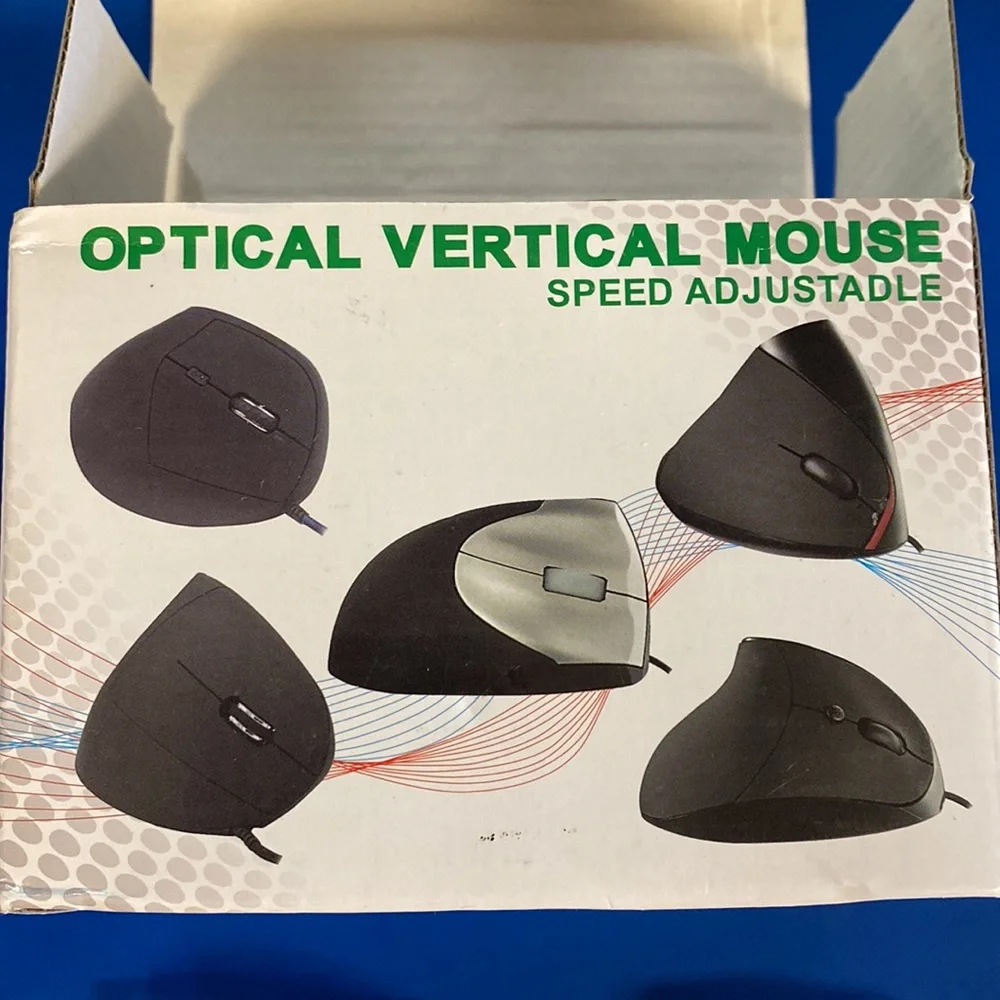 New Open Box Untested Optical Vertical Mouse Speed Adjustable